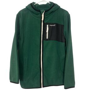 Monet Skateboards Green Full Zip Fleece Sweater w/Hoodie & Pockets Size L